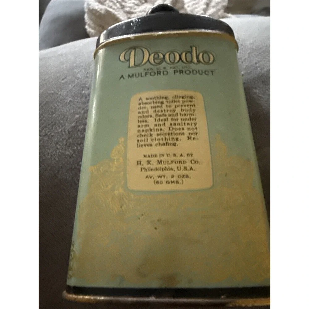 1940s Vintage Deodo Powder TIN The Pleasant‎ Deodorant Mulford Co. Philadelphia